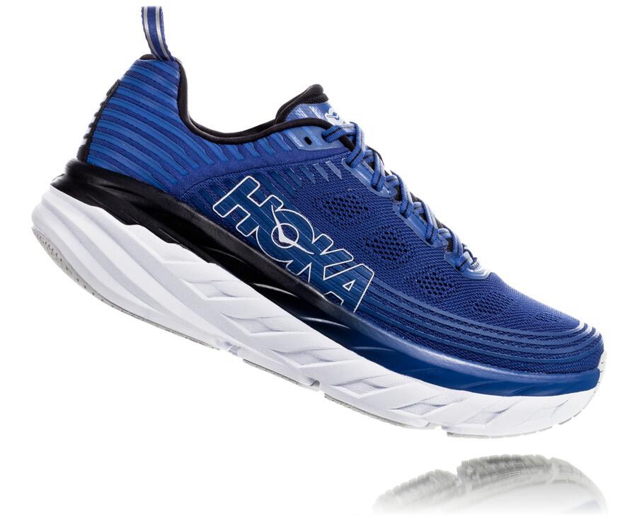 Hoka Australia One One Bondi 6 - Mens Running Shoes Blue/White - DTVGI-3856